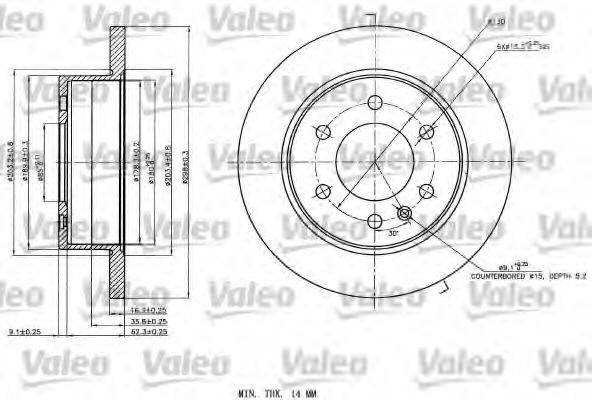 VALEO 187142 гальмівний диск