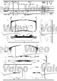 VALEO 598520 Комплект гальмівних колодок, дискове гальмо