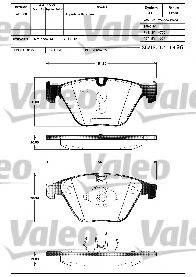 VALEO 601320 Комплект гальмівних колодок, дискове гальмо