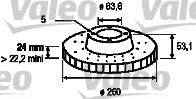 VALEO 186165 гальмівний диск