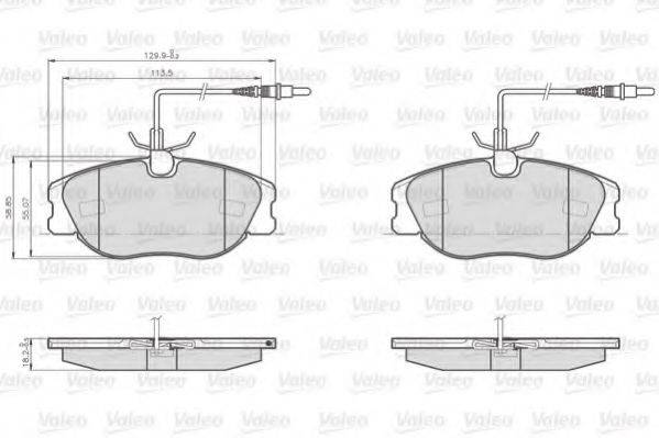 VALEO 872801 Комплект гальмівних колодок, дискове гальмо