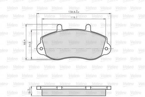 VALEO 872302 Комплект гальмівних колодок, дискове гальмо