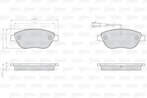 VALEO 872708 Комплект гальмівних колодок, дискове гальмо