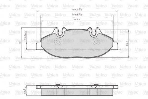 VALEO 872007 Комплект гальмівних колодок, дискове гальмо