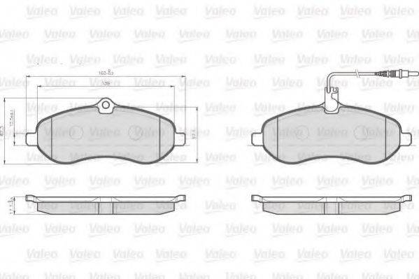 VALEO 872595 Комплект гальмівних колодок, дискове гальмо