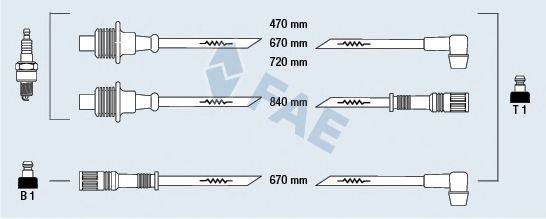 FAE 83320 Комплект дротів запалювання