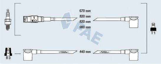 FAE 83990 Комплект дротів запалювання