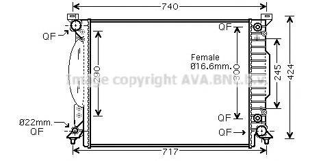 AVA QUALITY COOLING AI2205 Радіатор, охолодження двигуна