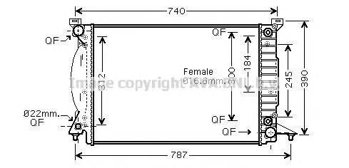 AVA QUALITY COOLING AI2244 Радіатор, охолодження двигуна