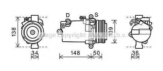 AVA QUALITY COOLING BWK408 Компресор, кондиціонер