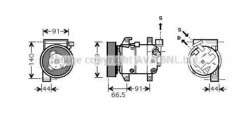 AVA QUALITY COOLING DNK286 Компресор, кондиціонер