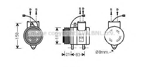 AVA QUALITY COOLING DWK041 Компресор, кондиціонер