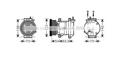 AVA QUALITY COOLING DWK071 Компресор, кондиціонер