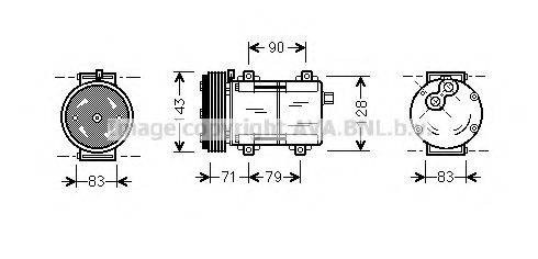 AVA QUALITY COOLING FDK279 Компресор, кондиціонер