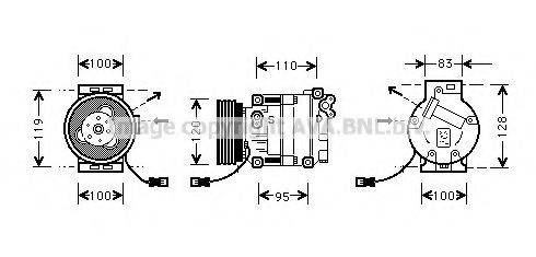 AVA QUALITY COOLING FTK034 Компресор, кондиціонер