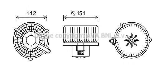 AVA QUALITY COOLING HY8400 Електродвигун, вентиляція салону