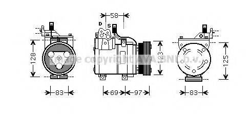 AVA QUALITY COOLING HYAK093 Компресор, кондиціонер