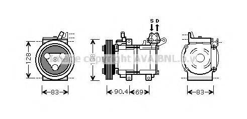 AVA QUALITY COOLING KAK051 Компресор, кондиціонер