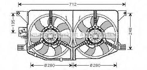 AVA QUALITY COOLING MS7510 Вентилятор, охолодження двигуна