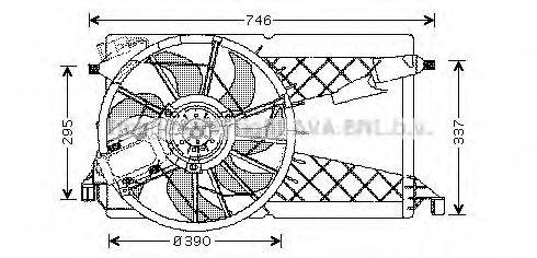 AVA QUALITY COOLING MZ7530 Вентилятор, охолодження двигуна