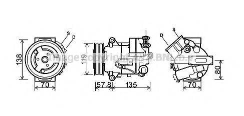 AVA QUALITY COOLING OLK496 Компресор, кондиціонер