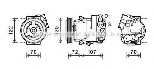 AVA QUALITY COOLING OLK595 Компресор, кондиціонер