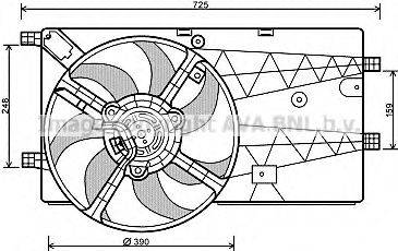 AVA QUALITY COOLING PE7547 Вентилятор, охолодження двигуна