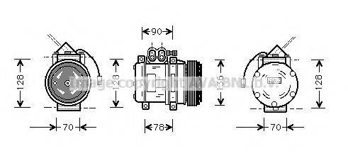 AVA QUALITY COOLING PRK034 Компресор, кондиціонер