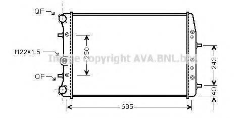 AVA QUALITY COOLING SAA2008 Радіатор, охолодження двигуна