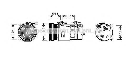 AVA QUALITY COOLING VWAK280 Компресор, кондиціонер