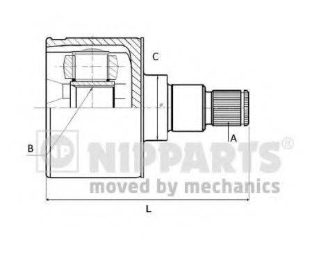 NIPPARTS J2831136 Шарнірний комплект, приводний вал