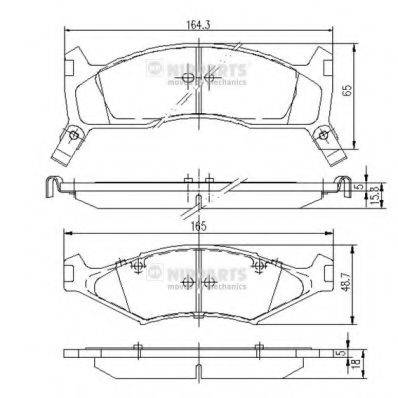 NIPPARTS J3600302 Комплект гальмівних колодок, дискове гальмо