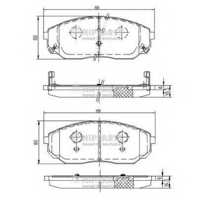 NIPPARTS J3600318 Комплект гальмівних колодок, дискове гальмо