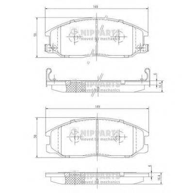 NIPPARTS J3600526 Комплект гальмівних колодок, дискове гальмо