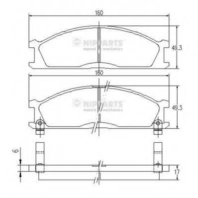 NIPPARTS J3601037 Комплект гальмівних колодок, дискове гальмо