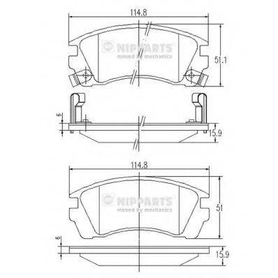 NIPPARTS J3601049 Комплект гальмівних колодок, дискове гальмо