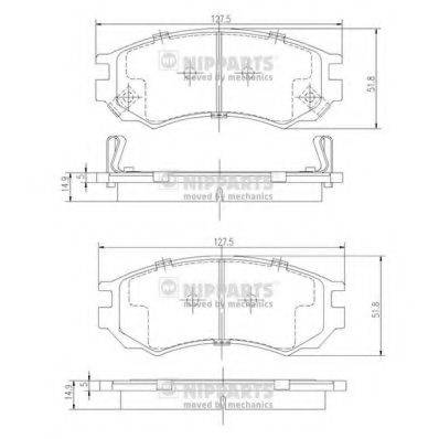 NIPPARTS J3601054 Комплект гальмівних колодок, дискове гальмо