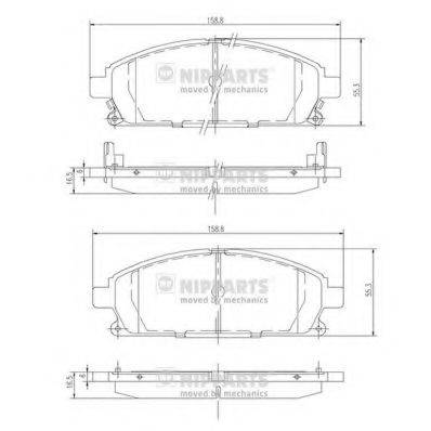 NIPPARTS J3601071 Комплект гальмівних колодок, дискове гальмо