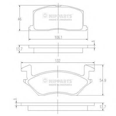 NIPPARTS J3602057 Комплект гальмівних колодок, дискове гальмо