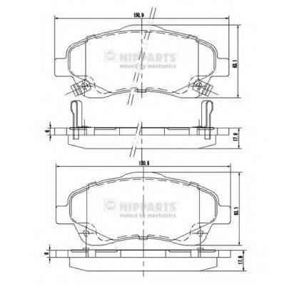 NIPPARTS J3602112 Комплект гальмівних колодок, дискове гальмо