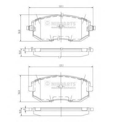 NIPPARTS J3607015 Комплект гальмівних колодок, дискове гальмо