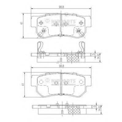 NIPPARTS J3610509 Комплект гальмівних колодок, дискове гальмо