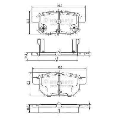 NIPPARTS J3612034 Комплект гальмівних колодок, дискове гальмо