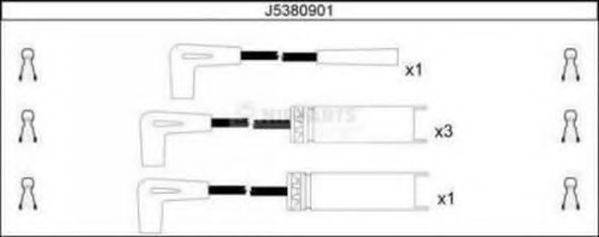 NIPPARTS J5380901 Комплект дротів запалювання