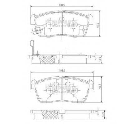 NIPPARTS N3601098 Комплект гальмівних колодок, дискове гальмо