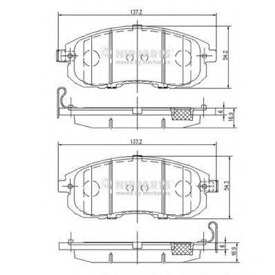 NIPPARTS N3601099 Комплект гальмівних колодок, дискове гальмо