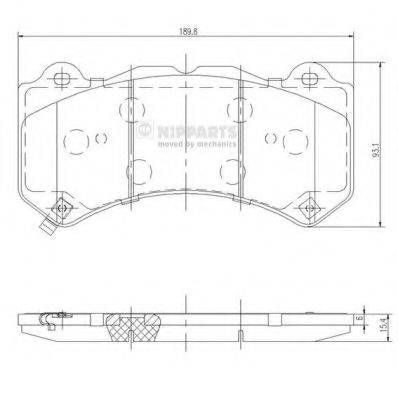 NIPPARTS N3601103 Комплект гальмівних колодок, дискове гальмо