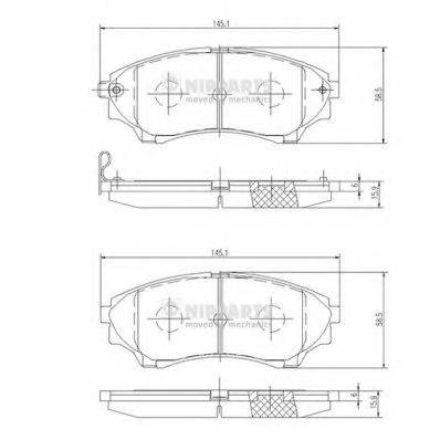 NIPPARTS N3603069 Комплект гальмівних колодок, дискове гальмо