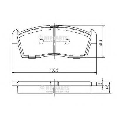 NIPPARTS N3608032 Комплект гальмівних колодок, дискове гальмо