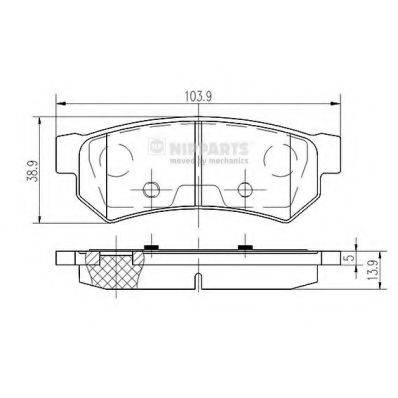 NIPPARTS N3610907 Комплект гальмівних колодок, дискове гальмо